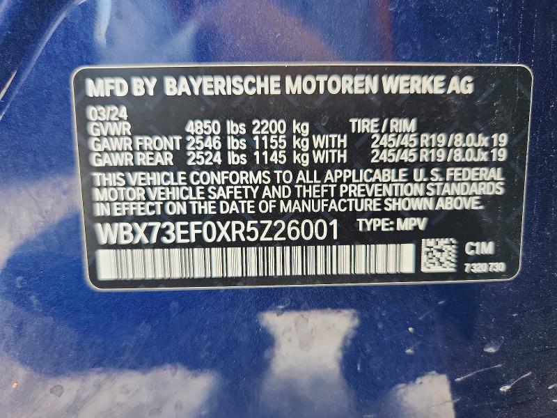Продаж на аукціоні авто 2024 Bmw X1, vin: WBX73EF0XR5Z26001, номер лоту: 53956816