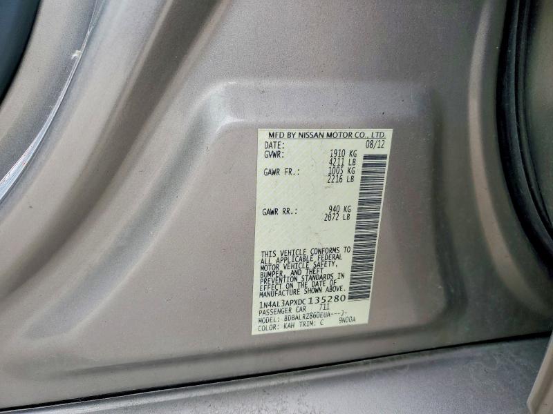 Aukcja sprzedaży 2013 Nissan Altima, vin: 1N4AL3APXDC135280, numer aukcji: 52199736