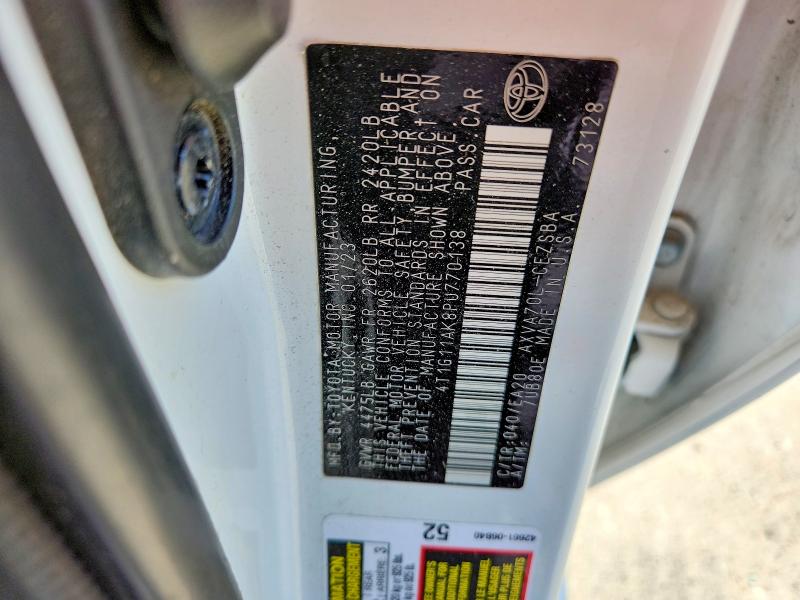 2023 Toyota Camry მანქანა იყიდება აუქციონზე, vin: 4T1G11AK8PU770138, აუქციონის ნომერი: 54716016