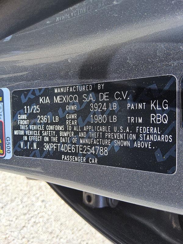 Продажа на аукционе авто 2026 Kia K4, vin: 3KPFT4DE6TE254788, номер лота: 53310306
