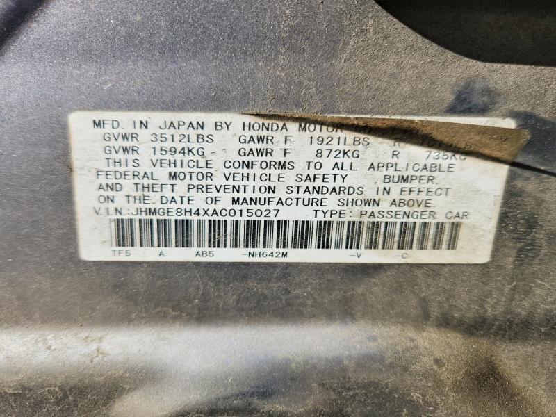 Продажа на аукционе авто 2010 Honda Fit, vin: JHMGE8H4XAC015027, номер лота: 53187836