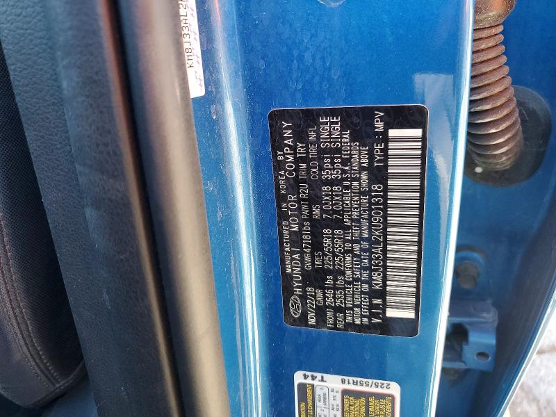 2019 Hyundai Tucson მანქანა იყიდება აუქციონზე, vin: KM8J33AL2KU901318, აუქციონის ნომერი: 52246566