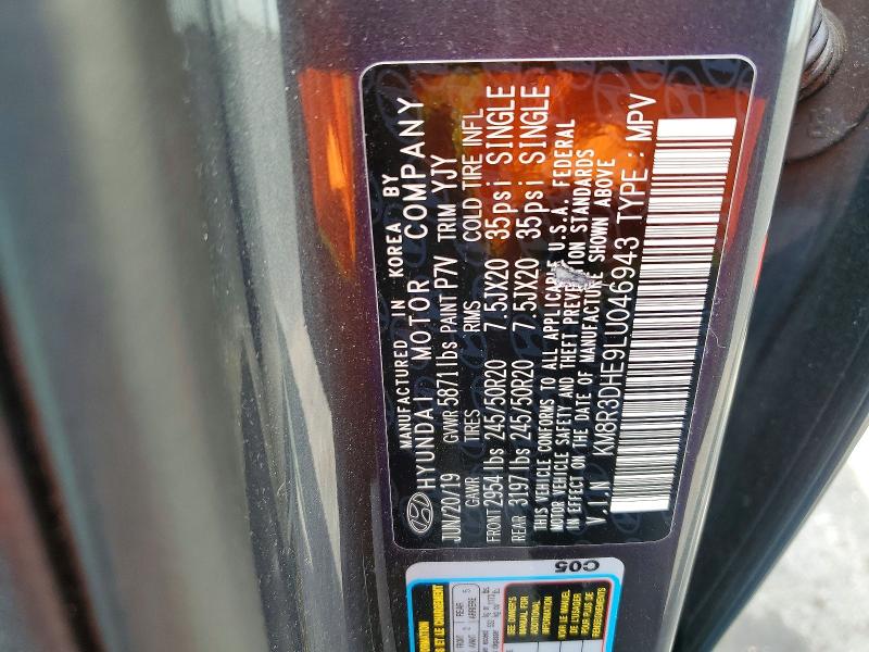 Aukcja sprzedaży 2020 Hyundai Palisade, vin: KM8R3DHE9LU046943, numer aukcji: 54481326