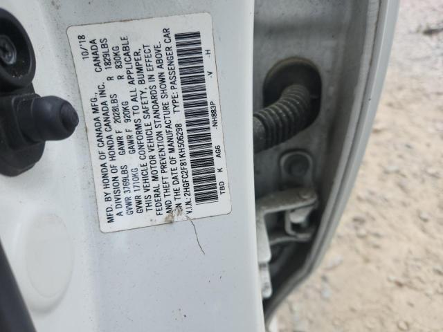 Aukcja sprzedaży 2019 Honda Civic, vin: 2HGFC2F81KH506298, numer aukcji: 54044846