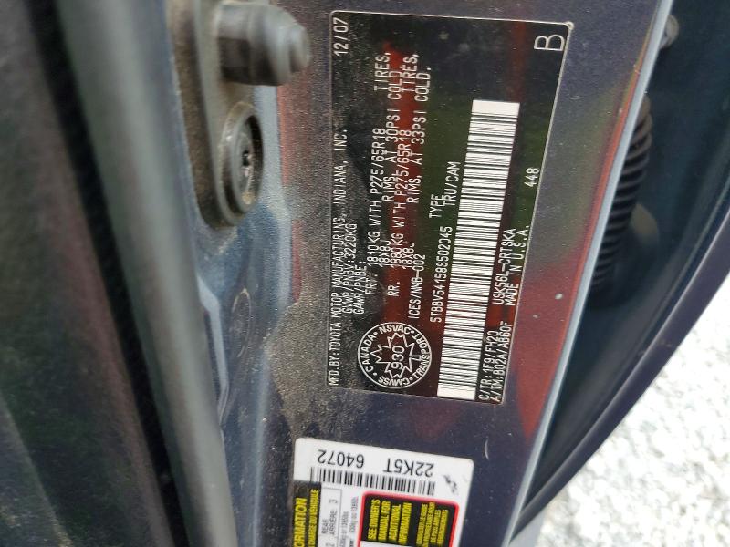 54637226 :رقم المزاد ، 5TBBV54158S502045 vin ، 2008 Toyota Tundra مزاد بيع