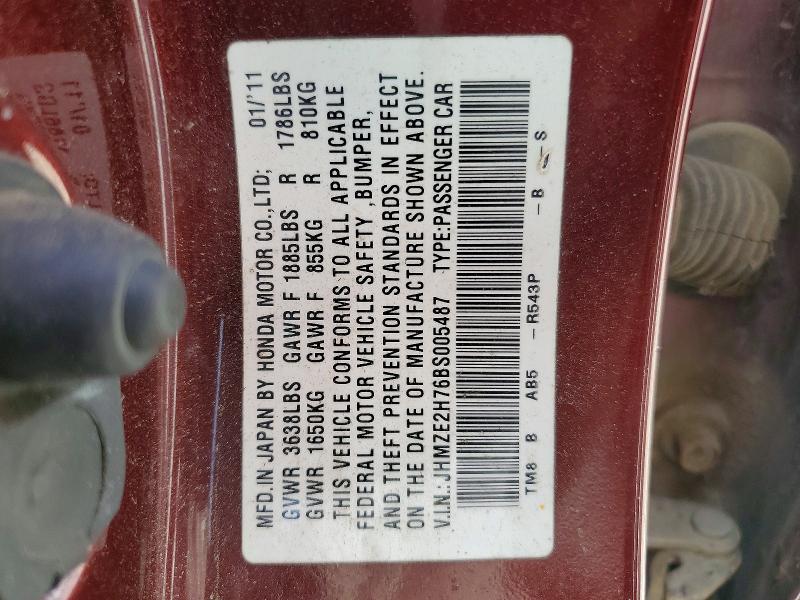 Aukcja sprzedaży 2011 Honda Insight, vin: JHMZE2H76BS005487, numer aukcji: 53421806
