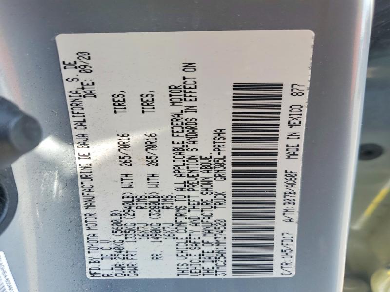 Aukcja sprzedaży 2021 Toyota Tacoma, vin: 3TMCZ5AN1MM374520, numer aukcji: 54240776
