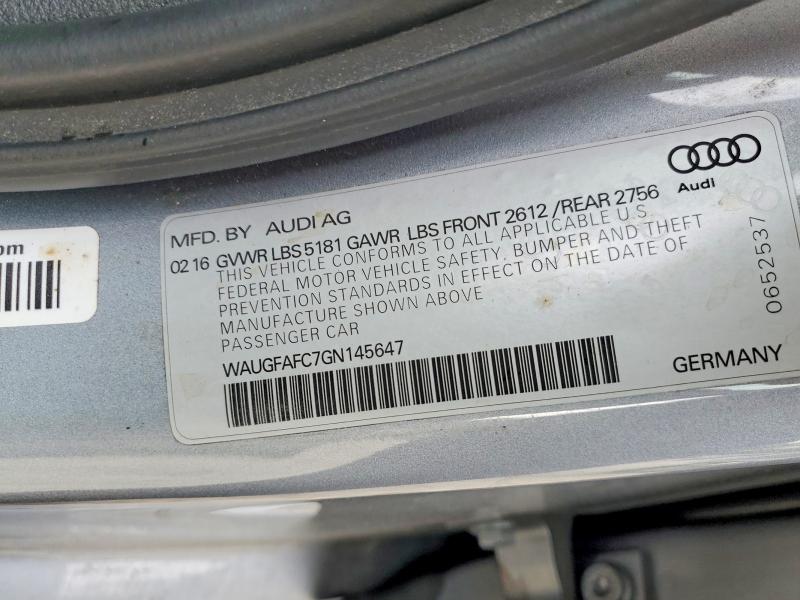 Aukcja sprzedaży 2016 Audi A6, vin: WAUGFAFC7GN145647, numer aukcji: 52996616