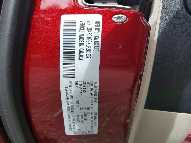54836166 :رقم المزاد ، 2C4RC1GGXLR285937 vin ، 2020 Chrysler Pacifica مزاد بيع
