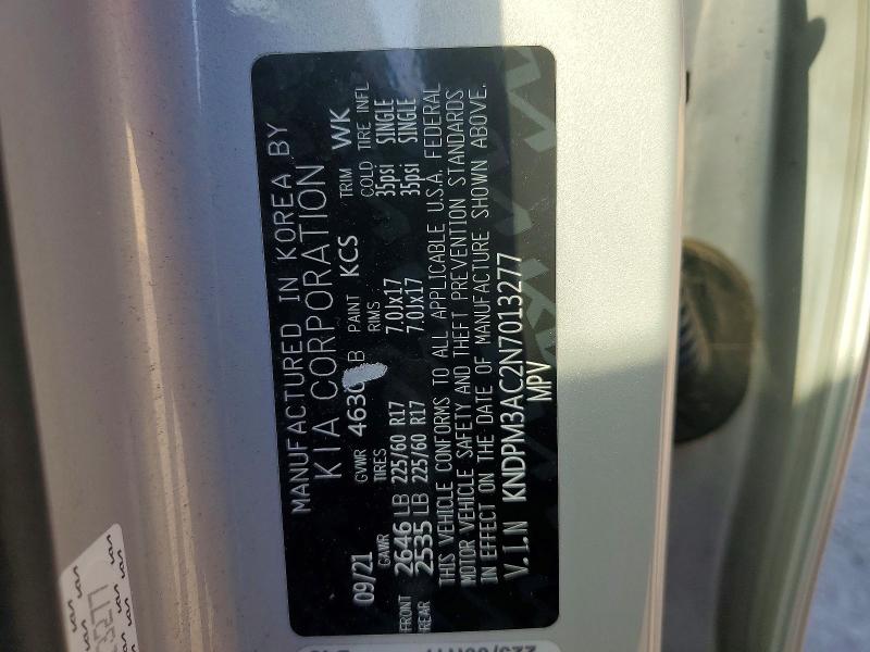 53906296 :رقم المزاد ، KNDPM3AC2N7013277 vin ، 2022 Kia Sportage مزاد بيع