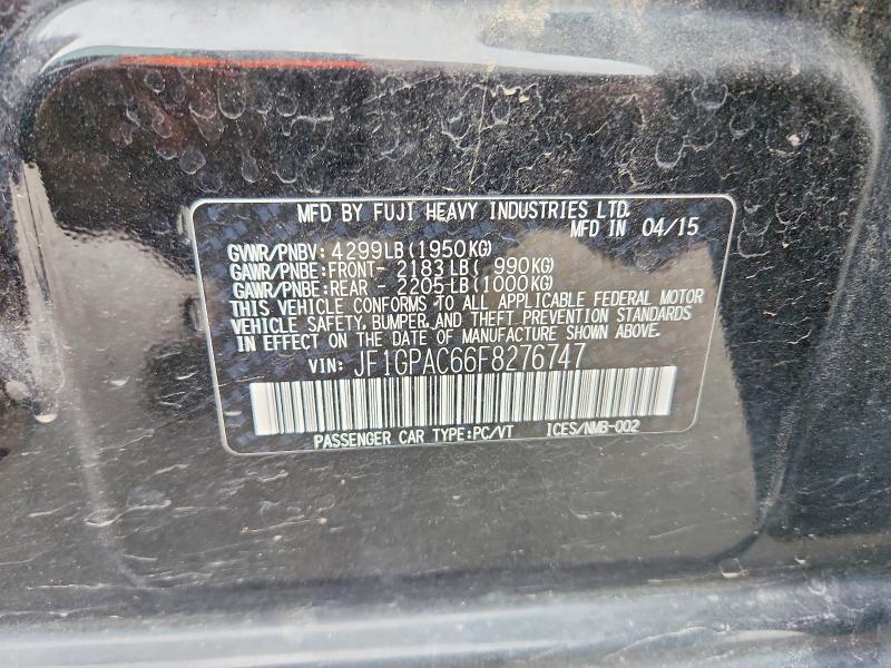 Aukcja sprzedaży 2015 Subaru Impreza, vin: JF1GPAC66F8276747, numer aukcji: 54626016