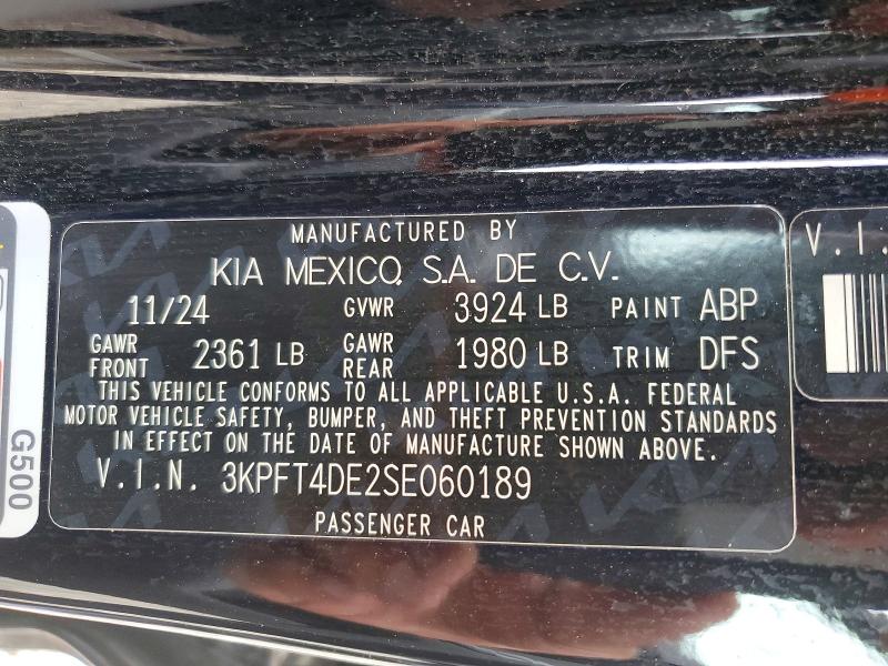 Aukcja sprzedaży 2025 Kia K4, vin: 3KPFT4DE2SE060189, numer aukcji: 53173106