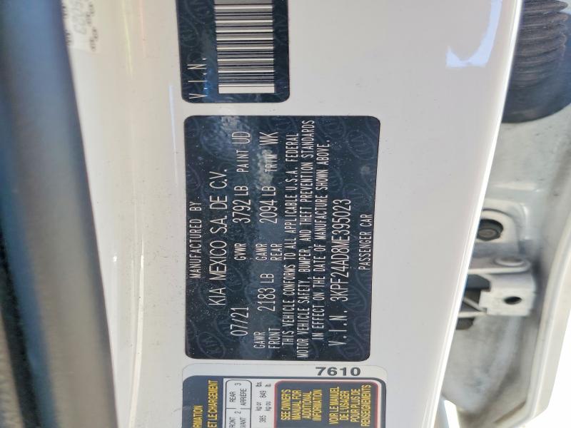 54258366 :رقم المزاد ، 3KPF24AD8ME395023 vin ، 2021 Kia Forte مزاد بيع
