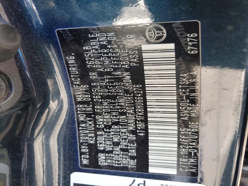 52847816 :رقم المزاد ، 4T1BF1FK8HU664276 vin ، 2017 Toyota Camry مزاد بيع