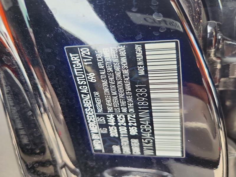Aukcja sprzedaży 2021 Mercedes-benz Cla, vin: W1K5J4GB4MN189381, numer aukcji: 52583426