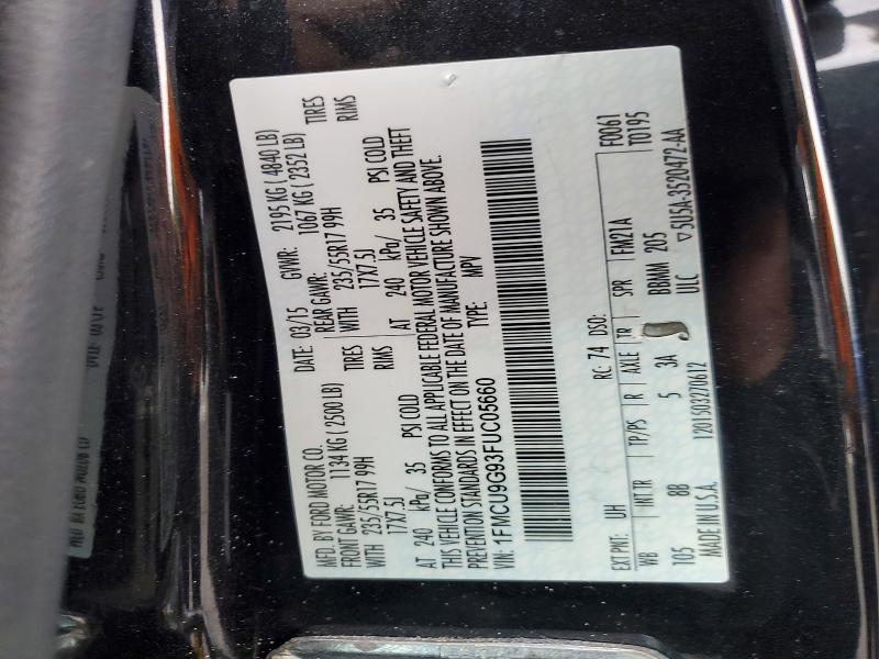 Aukcja sprzedaży 2015 Ford Escape, vin: 1FMCU9G93FUC05660, numer aukcji: 53244166