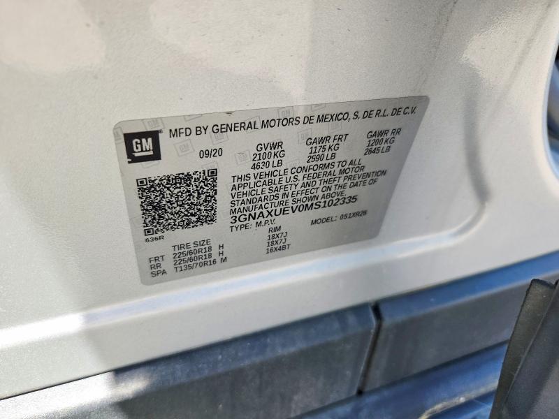 Продажа на аукционе авто 2021 Chevrolet Equinox, vin: 3GNAXUEV0MS102335, номер лота: 54012216