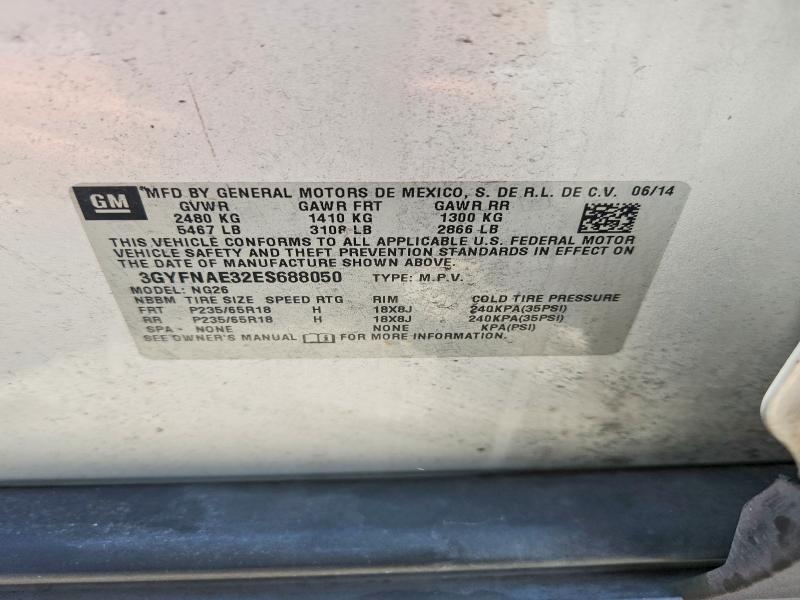 53276116 :رقم المزاد ، 3GYFNAE32ES688050 vin ، 2014 Cadillac Srx مزاد بيع