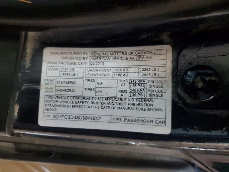 Продаж на аукціоні авто 2013 Chevrolet Camaro, vin: 2G1FC3D38D9241512, номер лоту: 52481136