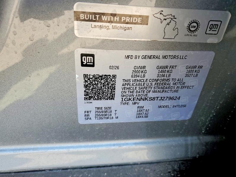Aukcja sprzedaży 2026 Gmc Acadia, vin: 1GKENNKS8TJ279624, numer aukcji: 52748456