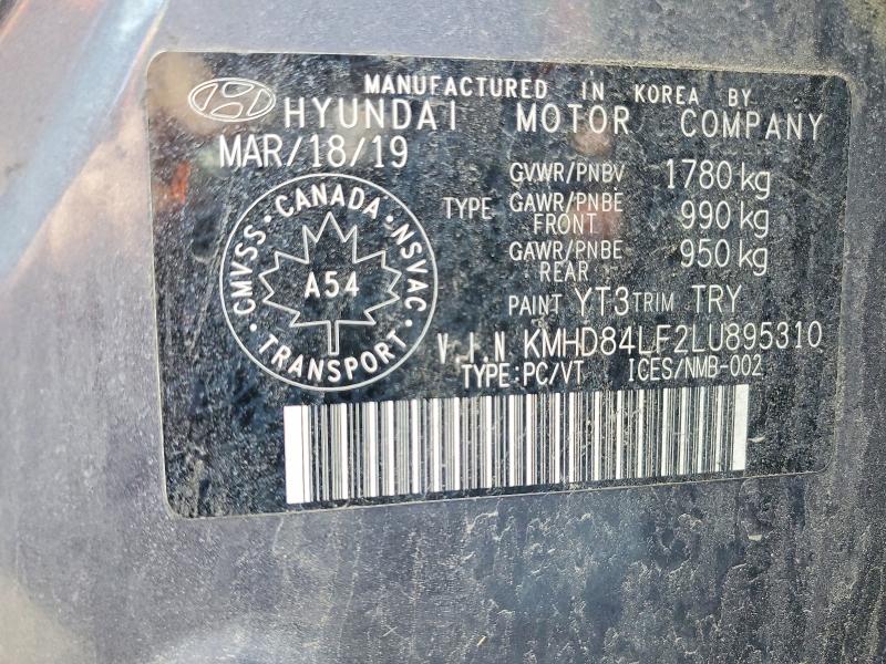 53529986 :رقم المزاد ، KMHD84LF2LU895310 vin ، 2020 Hyundai Elantra مزاد بيع
