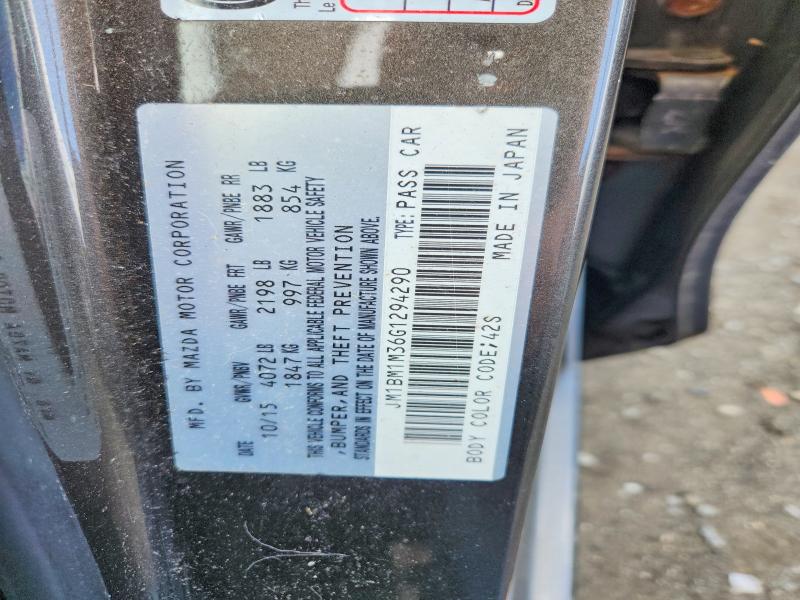 Aukcja sprzedaży 2016 Mazda 3, vin: JM1BM1M36G1294290, numer aukcji: 47458496