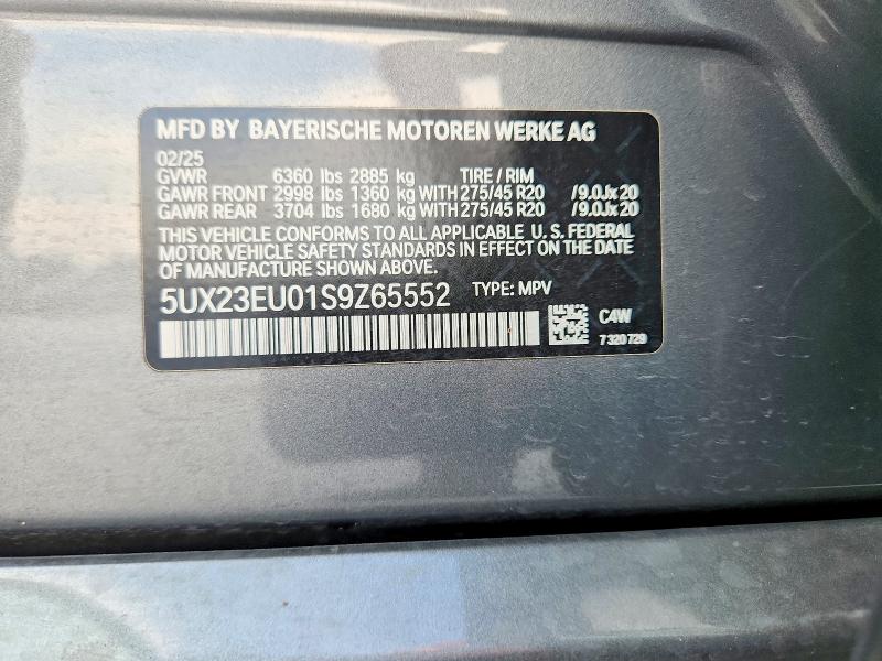 Aukcja sprzedaży 2025 Bmw X5, vin: 5UX23EU01S9Z65552, numer aukcji: 55395446