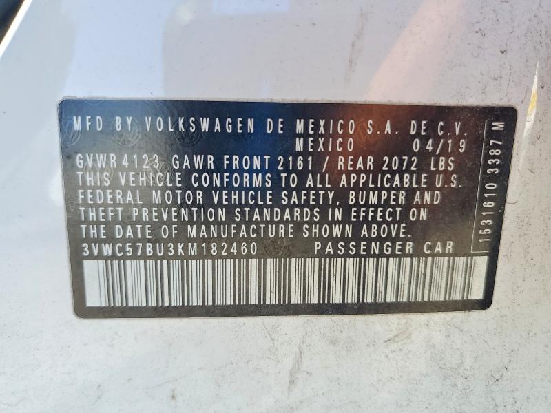 Продаж на аукціоні авто 2019 Volkswagen Jetta, vin: 3VWC57BU3KM182460, номер лоту: 54548156