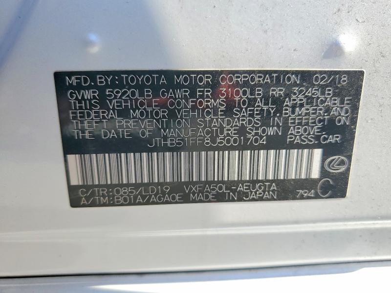Продажа на аукционе авто 2018 Lexus Ls 500, vin: JTHB51FF8J5001704, номер лота: 52069146