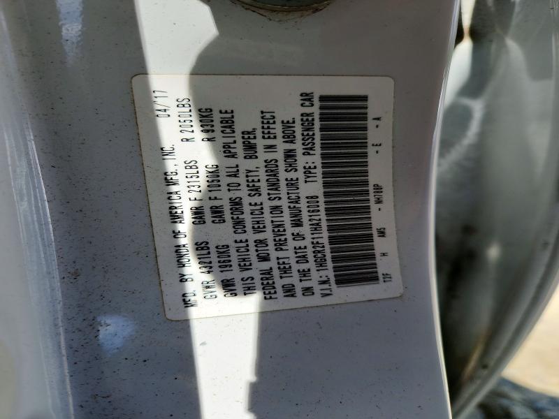 Aukcja sprzedaży 2017 Honda Accord, vin: 1HGCR2F11HA216008, numer aukcji: 53635006