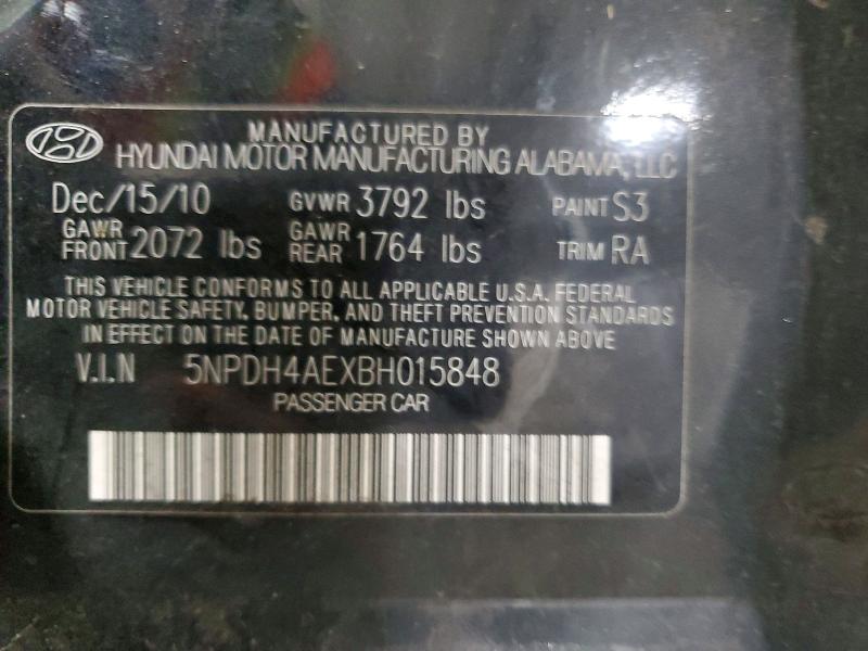 Продаж на аукціоні авто 2011 Hyundai Elantra, vin: 5NPDH4AEXBH015848, номер лоту: 52925036