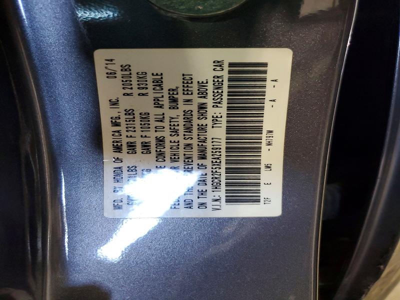 54580036 :رقم المزاد ، 1HGCR2F5XEA259177 vin ، 2014 Honda Accord مزاد بيع