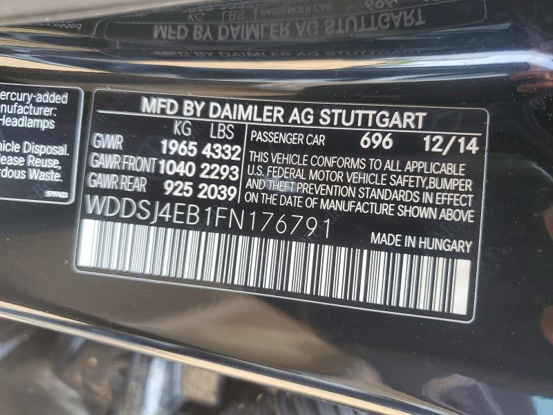 Aukcja sprzedaży 2015 Mercedes-benz Cla, vin: WDDSJ4EB1FN176791, numer aukcji: 53738136