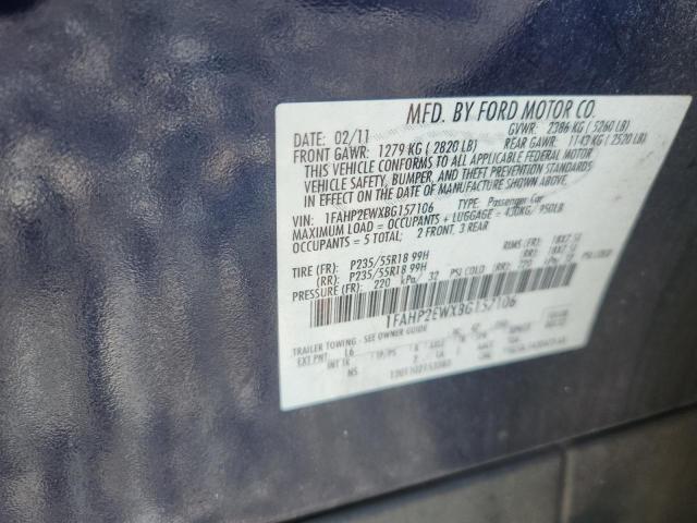 Продаж на аукціоні авто 2011 Ford Taurus, vin: 1FAHP2EWXBG157106, номер лоту: 52745256