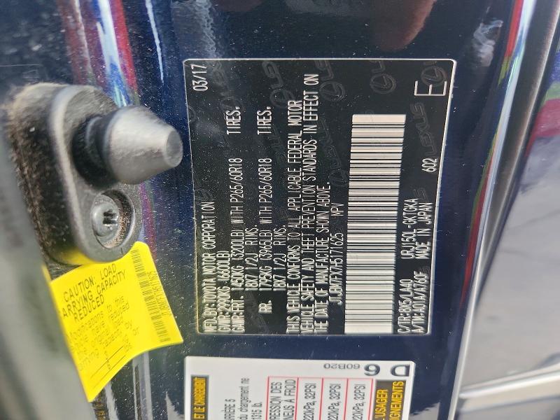 Aukcja sprzedaży 2017 Lexus Gx, vin: JTJBM7FX7H5171625, numer aukcji: 54083436