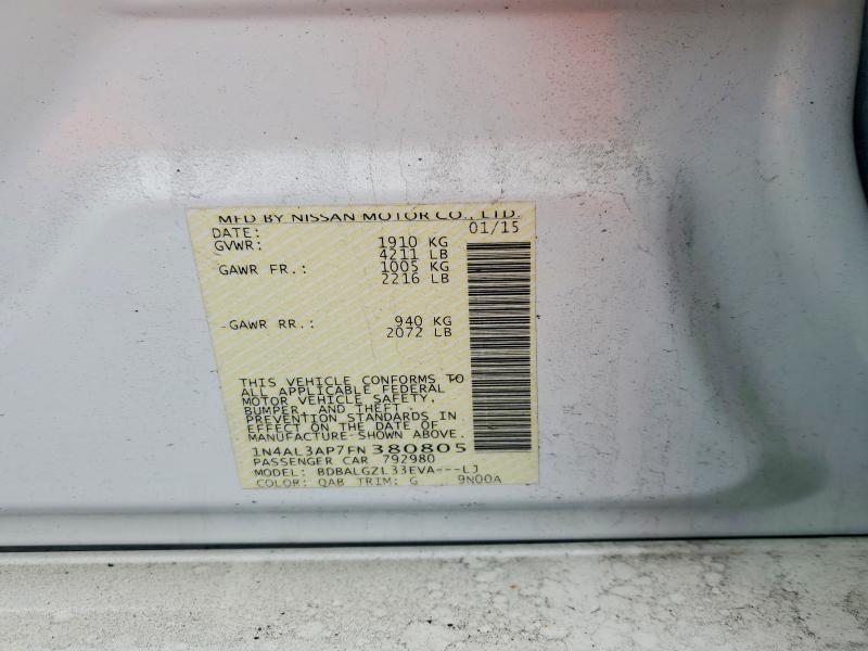Aukcja sprzedaży 2015 Nissan Altima, vin: 1N4AL3AP7FN380805, numer aukcji: 53299016