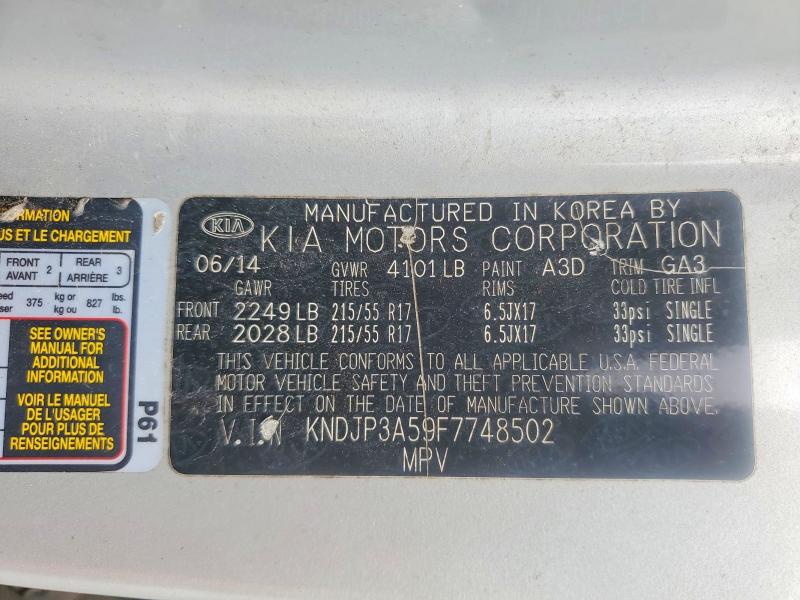 Aukcja sprzedaży 2015 Kia Soul, vin: KNDJP3A59F7748502, numer aukcji: 53054456
