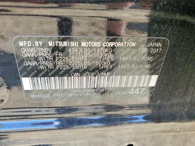 Aukcja sprzedaży 2017 Mitsubishi Rvr, vin: JA4AJ4AW9HZ607771, numer aukcji: 51665776