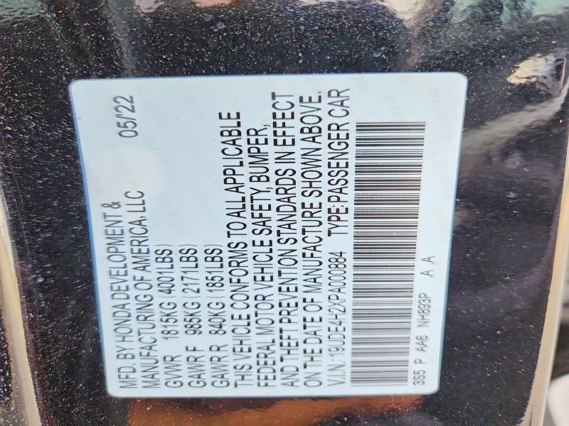 52746286 :رقم المزاد ، 19UDE4H2XPA000884 vin ، 2023 Acura Integra مزاد بيع