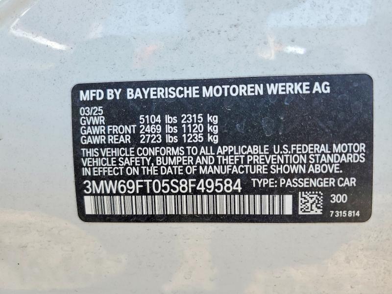 2025 Bmw M340xi მანქანა იყიდება აუქციონზე, vin: 3MW69FT05S8F49584, აუქციონის ნომერი: 52227216