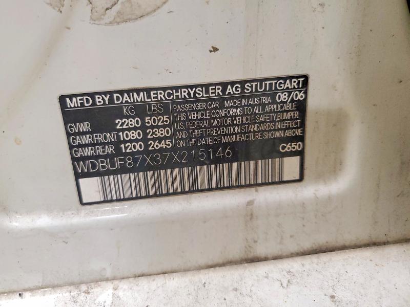 Aukcja sprzedaży 2007 Mercedes-benz E, vin: WDBUF87X37X215146, numer aukcji: 52186476