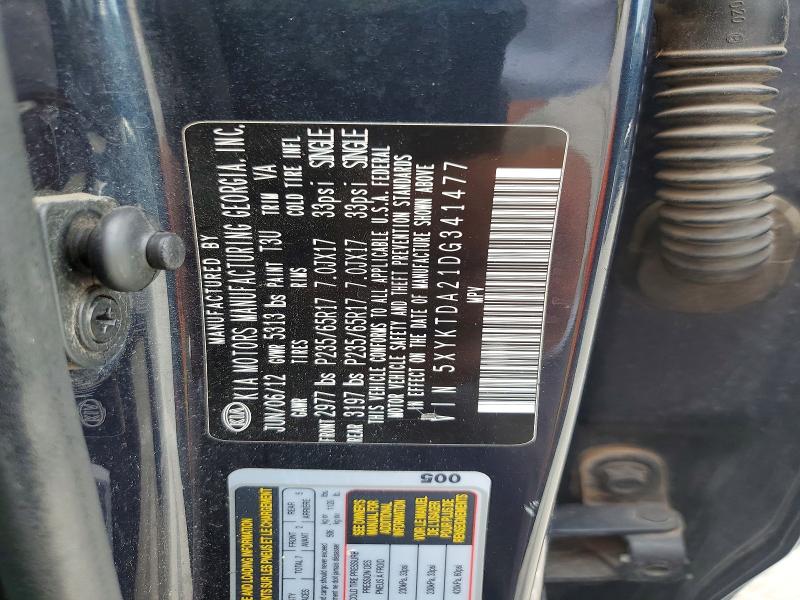Aukcja sprzedaży 2013 Kia Sorento, vin: 5XYKTDA21DG341477, numer aukcji: 55197846
