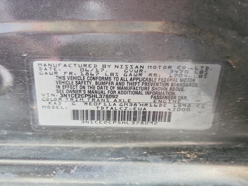 Aukcja sprzedaży 2017 Nissan Versa Note, vin: 3N1CE2CP5HL378092, numer aukcji: 55512986
