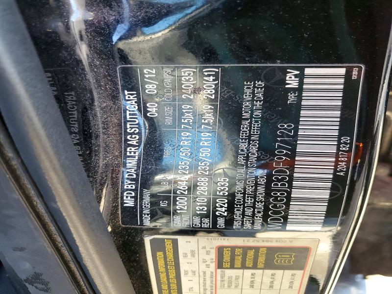 52654496 :رقم المزاد ، WDCGG8JB3DF997128 vin ، 2013 Mercedes-benz Glk مزاد بيع