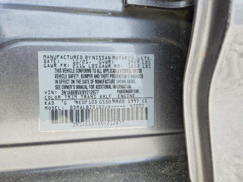 54682026 :رقم المزاد ، 3N1AB8BVXNY212877 vin ، 2022 Nissan Sentra مزاد بيع
