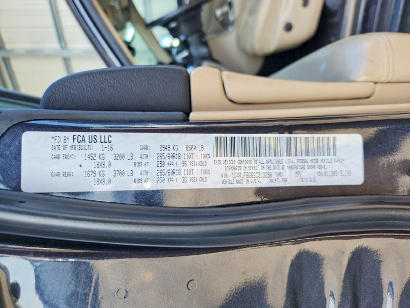 2016 Jeep Grand Cherokee მანქანა იყიდება აუქციონზე, vin: 1C4RJFBG6GC313290, აუქციონის ნომერი: 53442646