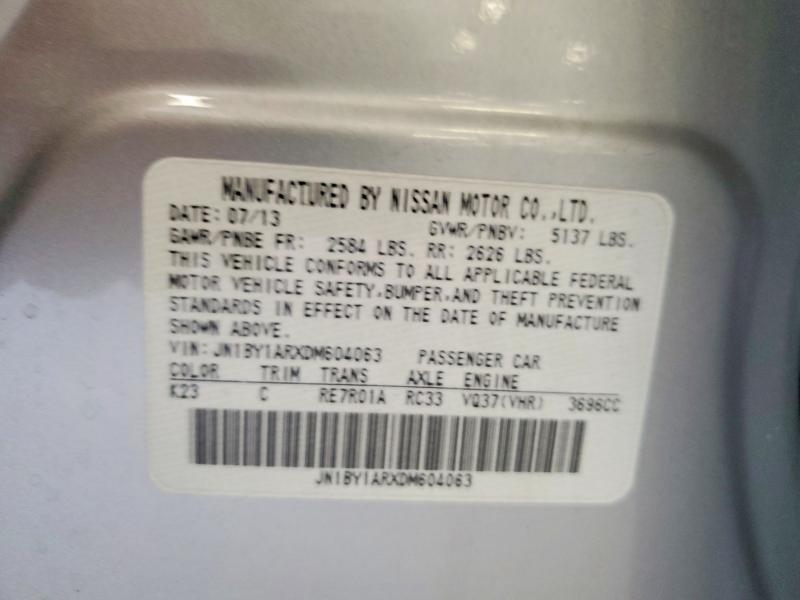 Продаж на аукціоні авто 2013 Infiniti M37, vin: JN1BY1ARXDM604063, номер лоту: 54581836