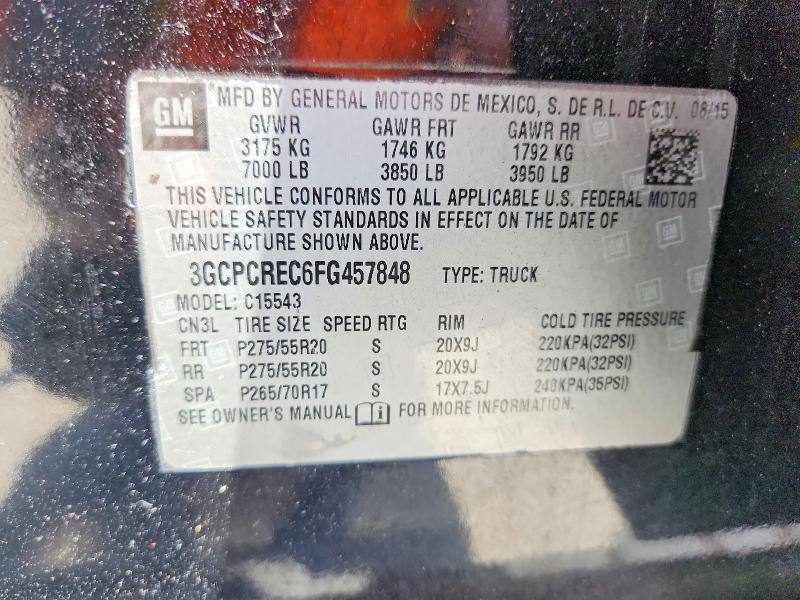 Aukcja sprzedaży 2015 Chevrolet Silverado, vin: 3GCPCREC6FG457848, numer aukcji: 52905706