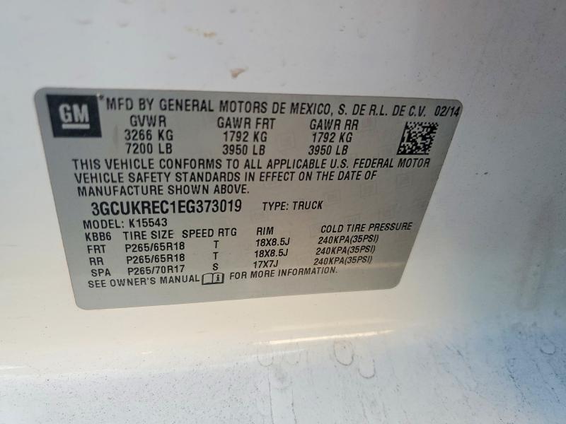 54519786 :رقم المزاد ، 3GCUKREC1EG373019 vin ، 2014 Chevrolet Silverado مزاد بيع