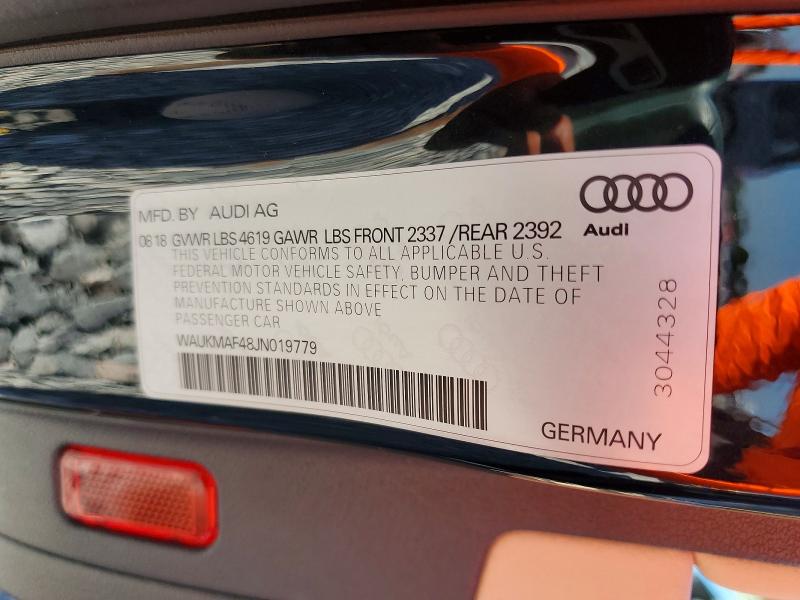 Aukcja sprzedaży 2018 Audi A4, vin: WAUKMAF48JN019779, numer aukcji: 53876406